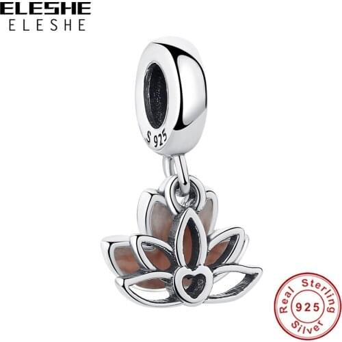 Real 100% 925 Sterling Silver Elegant Blooming Lotus Fine Flower Cage Pendant fit Chain Necklace jewelry