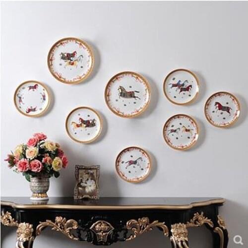Creative Nordic country wall decorations, home office restaurant bar wall hangings, horse pattern plates