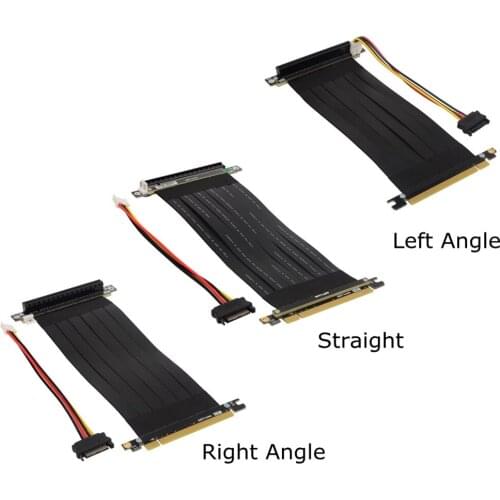 RTX 3060 ETH Mining PCI-E 16x to X16 Male to Female Riser Extension Cable with 4P SATA Power for X99 Server Dual CPU Motherboard