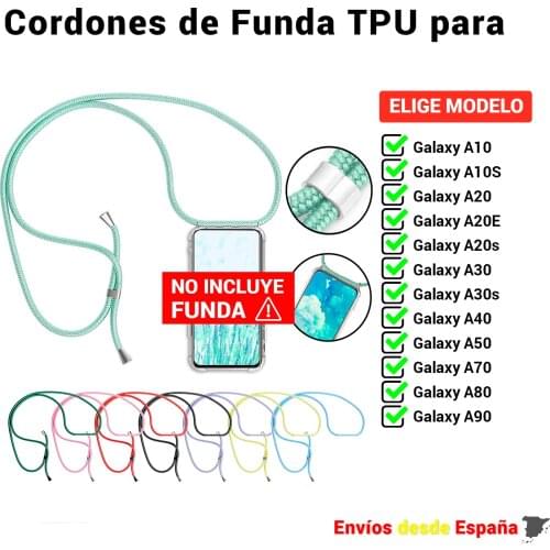 Rope pendant for cover movil Samsung Galaxy A10 A10S A20 A20E A20s A30s A30 A40 A50 A70 A80 A90. Universal belt