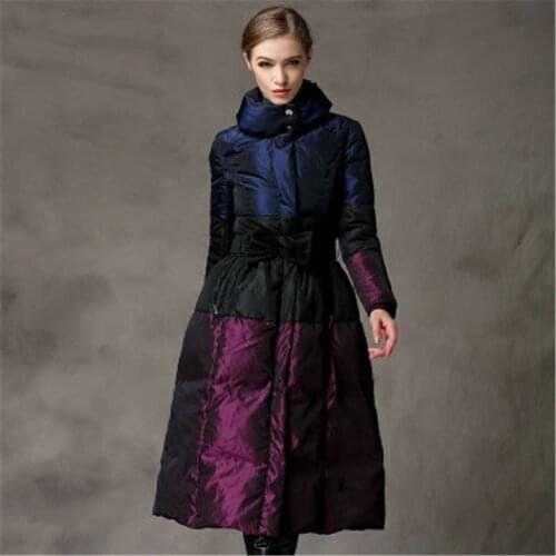 Big Yards Thick 2019 New Wintet Women Down Jacket High Quality Fashion Leisure Slim Lace Warm Women White Duck Downs Coat 772