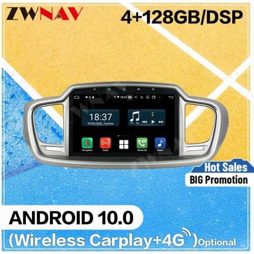 128GB Carplay Android 10 screen Multimedia DVD Player for Kia SORENTO 2015 2016 GPS Navigation Auto Audio Radio Stereo Head unit
