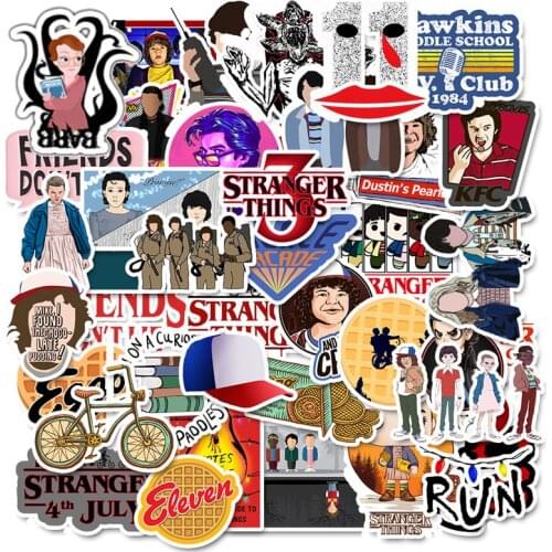 50 Pcs Don't repeat Stranger Thing Figure Stickers Set Anime Sticker For Luggage Skateboard Motorcycle Laptop Waterproof Sticker