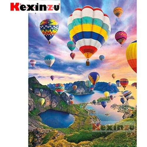 5D DIY Full Square Round Diamond Painting"hot air balloon"3D Embroidery Rhinestone Cross Stitch handcraft work Home Decor X4544
