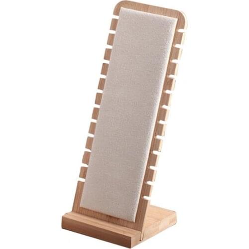 80% HOT SALES !!! Detachable Bamboo Jewelry Display Stand Necklace Pendant Shelf Holder Organizer