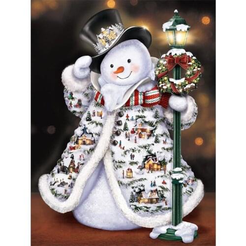 5D DIY Diamond Painting Cartoon Snow Man Cross stitch Full Drill Diamond Embroidery Rhinestone Handmade Christmas Gift Decor