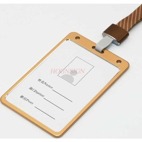 Aluminium alloy card holder factory badge aluminum alloy lanyard listing exhibition document set badge employee badge