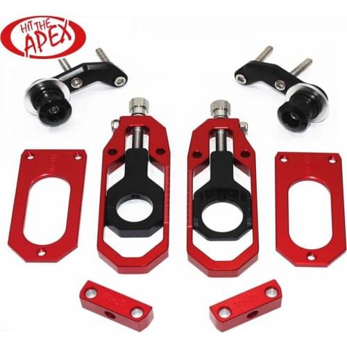Aluminum CNC motorcycle Chain Tensioner Adjuster kit for Yamaha R6 YZF-R6 06-16 Red Chain Catena Adjuster with lifting spool