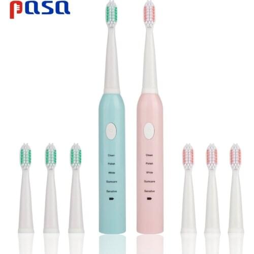 Free ship U2 Childrens Electric Toothbrush Above 6 Ages USB Charging Sonic Wave Kids Teethbrush with Timer 3 Replacement heads