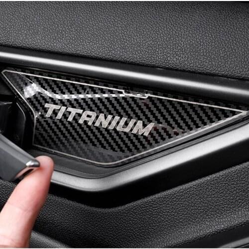 Car Door Bowl Decorated Patch Interior Handle Protector Cover Sticker for Ford TITANIUM 2019 2020 2021 Interior Accessories