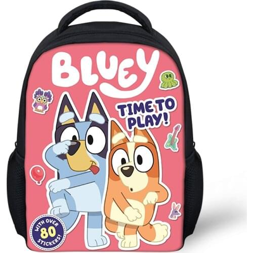 Cartoon Kindergarten Backpack Bluey Pattern Kids Book Bags 3D Anime Design Kawaii Boys Girls Small School Bags