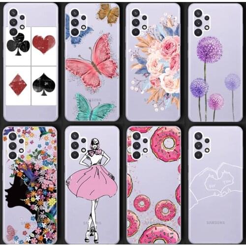 For Samsung A32 4G 6.4 inch Shockproof Silicone Phone Case For Samsung A32 5G 6.5 inch Case Covers Transparent Protection Cover