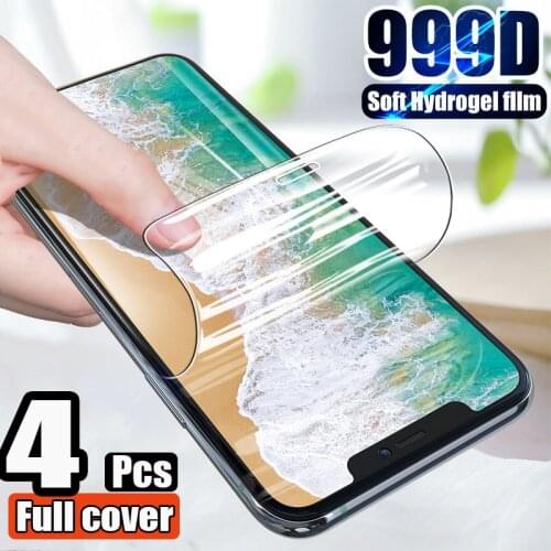4Pcs Hydrogel Film Screen Protector For iPhone 11 12 Pro X XR XS Max Not Glass On iPhone 7 11 8 Plus 6 SE 2020 Screen Protector