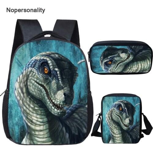 Nopersonality Cool 3d Dinosaur Print School Bag Sets for Kids Small Preschool Baby Schoolbag Toddler Kindergarten Bookbags