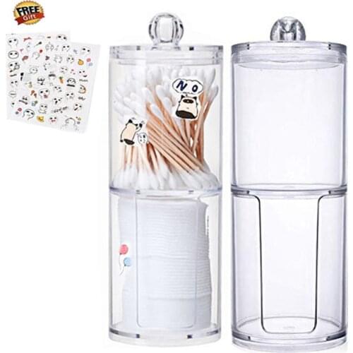 Round Storage Box Multifunctional Cotton Swab Box Make Up Organizer Plastic Rangement Organizador Container Cosmetic Cotton Pad