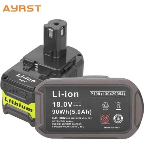 18V 3000mAh/5000mAh Li-ion Rechargeable Battery for Ryobi ONE+ cordless Power Tool BPL1820 P108 P106 P105 P104 P103 RB18L50