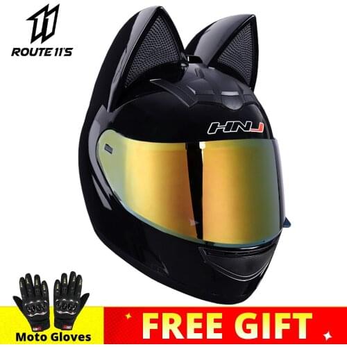 Cat Ear Motorcycle Helmet Modular Casco Moto Full Face Motocross Capacete De Moto Motorcycle Accessories for Four Season