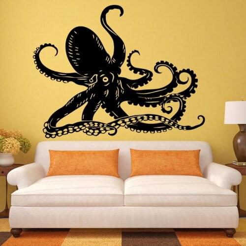 Octopus Cartoon Wall Stickers Home Decoration Self-adhesive Room Decer Bedroom Wallpaper Foot Home Decor Removable Wall Art