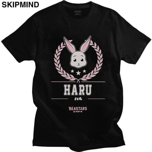 Kawaii Beastars Team Haru Tshirt Men Short Sleeves Cotton T shirt O-neck Casual Japan Manga Anime T-shirt Animal Rabbit Tee Gift