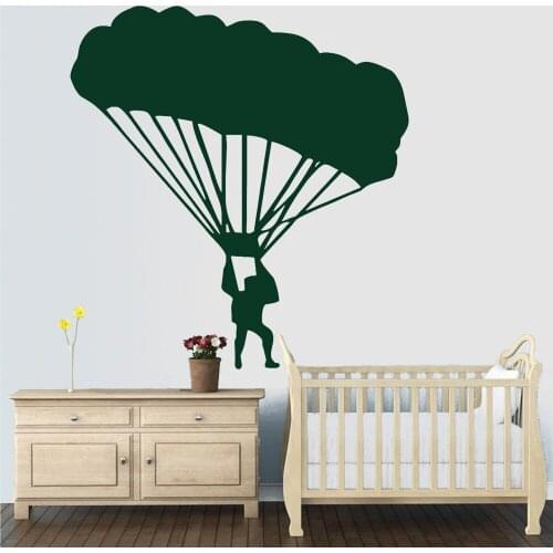 Skydiving Wall Decals Teen Room Home Decor Extreme Sport Living Room Background Wall Decoration Self-adhesive Stickers Z622