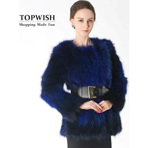 2019 New Fashion Real Raccoon Fur Coat Thick Warm Custom Plus Color and Size Factory Natural Fox Jacket Women Overcoat TNT692
