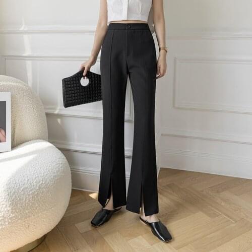 New Spring Summer High Waist Was Thin Fashionable Korean Version Womens Trousers Micro Flared Pants