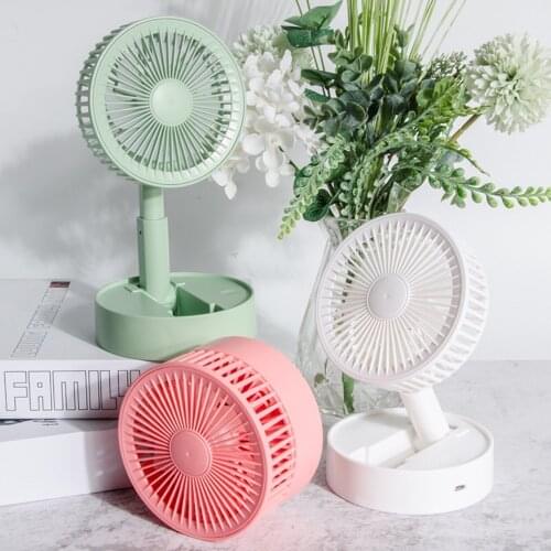 Portable Mini Fan DC 5V Rechargeable Foldable Small Noiseless Retractable Desk Standing Electric Cooling Fan Silent Ventilador