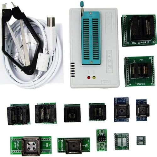 TL866II Plus programmer +13 universal adapters PLCC Extractor AVR PIC Bios 51 MCU Flash EPROM Programmer Russian English manual