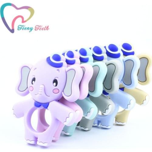 Teeny Teeth 1 PC Baby Teether Elephant Food Grade Silicone Teether Accessories Baby Toy DIY Nursing Teething Elephant Pendants