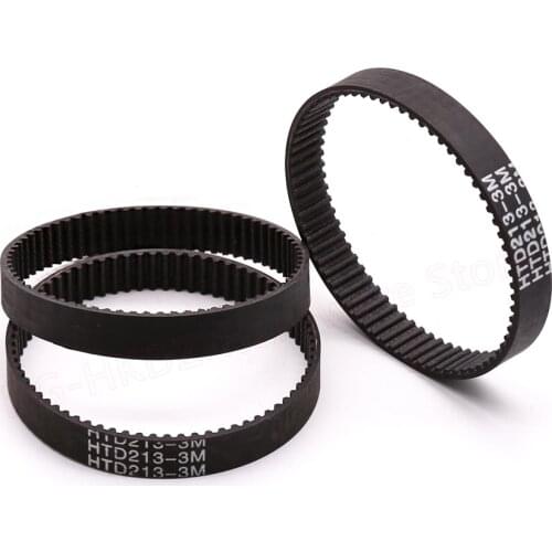 HTD-3M Black Rubber Timing Belt 204-231mm Perimeter Closed Loop Width 10mm Synchronous Belts Part High Transmission Efficiency