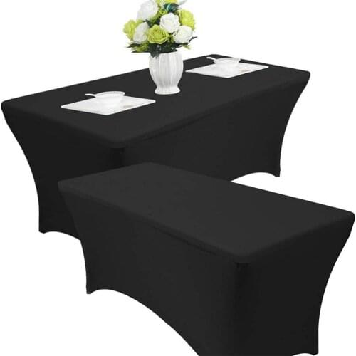 S/M/L Solid Color Stretch Rectangular Table Cover Tablecloth for Outdoor Party Wedding Banquet for Dessert Table Display Table