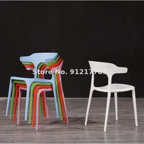 Nordic dining chair plastic household modern minimalist horn chair cafe casual net red stool backrest makeup chair