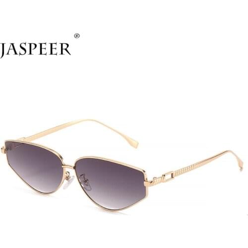 JASPEER Punk Cat Eye Sunglasses For Women Brand Designer Steampunk Sun Glasses Men UV400 Driving Shades Decorations Eyewear