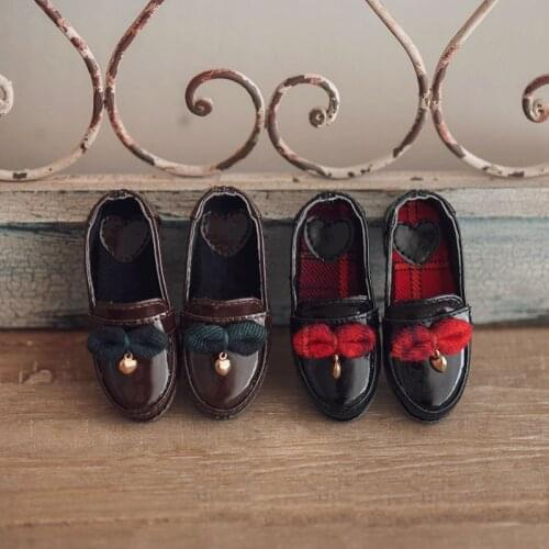 1/4 BJD doll shoes sweet heart shoes 2 colors suitable for 1/4 BJD doll shoes black shoes coffee shoes doll accessories