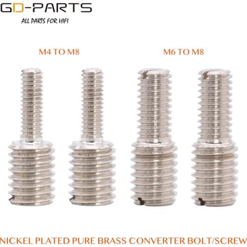 Pure Brass M8 to M6 conversion screw variable diameter screw amplifier footpad installation screw M8 to M4