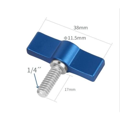 Aluminum Alloy SLR Camera Clamp T-wrench Screw Adjustable hand screw with wrench, tool free locking 1 / 4 "double wing screw