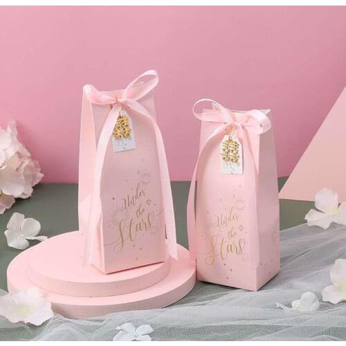Star Bronzing Wedding Favors Candy Box For Guests Baby Shower Birthday Party Decorations Supplies Christmas Halloween Gift Boxes