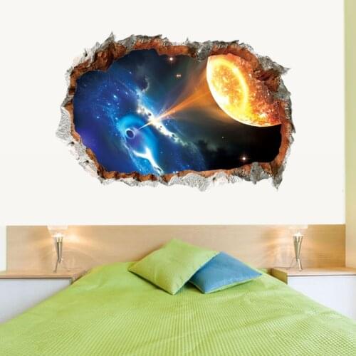 10 Style Black Hole 3D Wall Stikers Creative Universe Science Art Home Decor for Kids Room Planets Black Hole Wall Decals