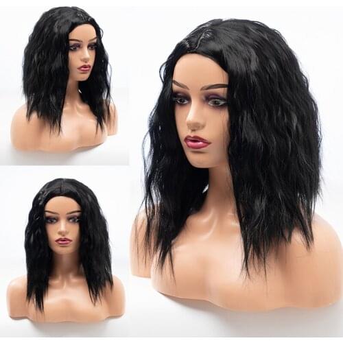 16 inch synthetic headband wig for black women easy to install heat-resistant fiber headband wave wig cosplay