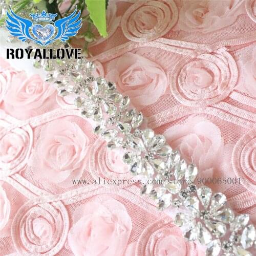 5 yards) Bridal Headband Rhinestone Beaded Applique Iron Sew On Hotfix Rhinestone Crystal Patch For Wedding Dresses Sash Belt
