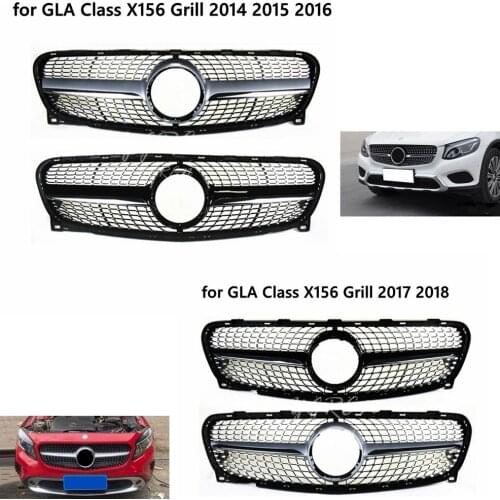 Diamond Grille for GLA X156 Class GLA180GLA200GLA250GLA45 Radiator Mesh Racing Grille 2014-2018
