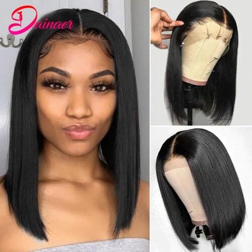 Brazilian Short Bob Wig Lace Front Human Hair Wigs 4X4Lace Closure Bob Wig Straight Lace Front Wig For Women 13x6 Lace Front Wig
