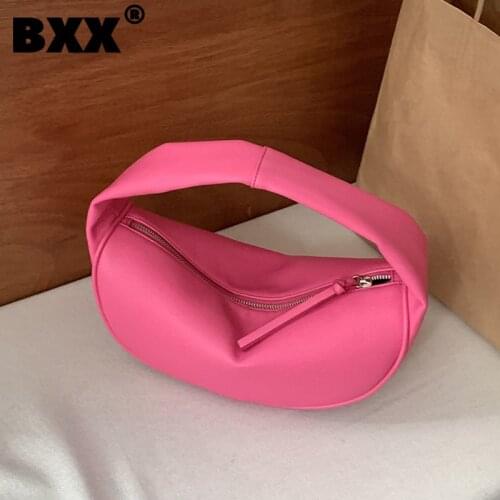 [BXX] Vintage PU Leather Bags For Women 2021 Summer Fashion Branded Shoulder Hand Bag Lady Trend Handbags and Purses HS083