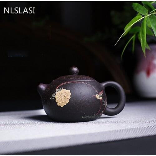 Yixing tea pot purple clay xishi teapot Authentic Ore beauty kettle Handmade Teaware Tea ceremony Customized gifts 190ml
