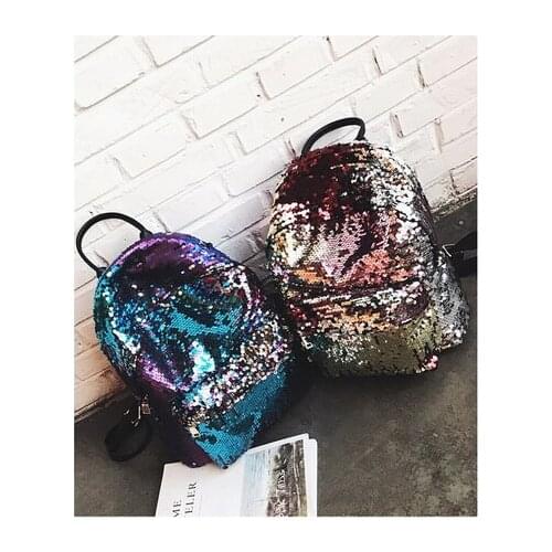 By dhl or ems 20pcs 2018 most fashion Women All-match Sequins Backpack luxury paillette Girls Small Princess Bling Backpacks