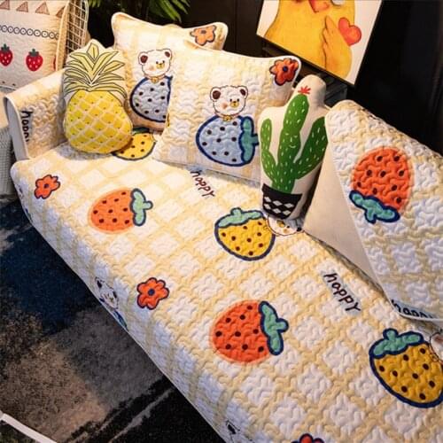 Cotton sofa cushion four seasons general cloth art pure cotton anti-skid northern Europe contracted towel cover cover cartoon