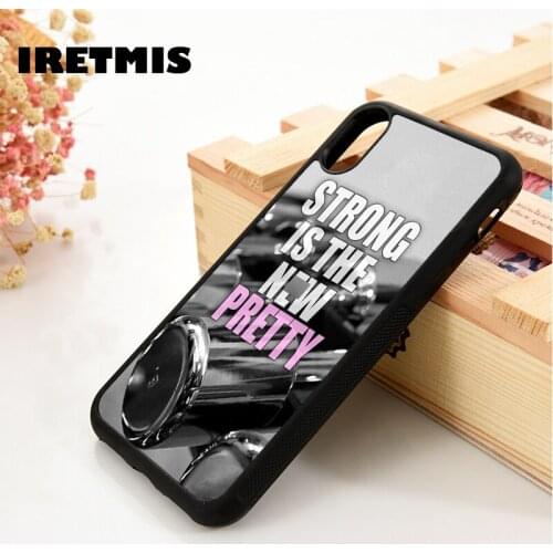 Iretmis 5 5S SE 6 6S Silicone phone case cover for iPhone 7 8 plus X Xs 11 Pro Max XR Cute Gym Crossfit Fitness Training Quote