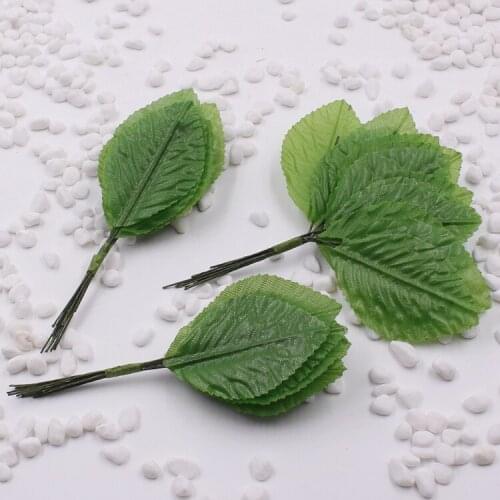 4 Color 12pcs/lot Artificial Silk Leaves Flower Leaves Nylon Stocking Flower Party Wedding decoration Scrapbooking Craft Wreath