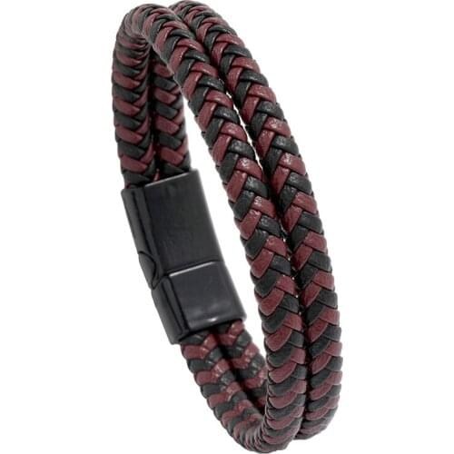 Jessingshow Punk Style New Multi-layers Handmade Braided Leather Bracelet For Men Alloy Fashion Bangle Jewelry Party Gifts