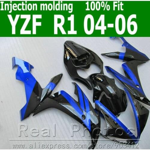 Injection molding fairings set for YAMAHA R1 fairing kit 2004 2005 2006 blue black bodywork YZF R1 04 05 06 AS6
